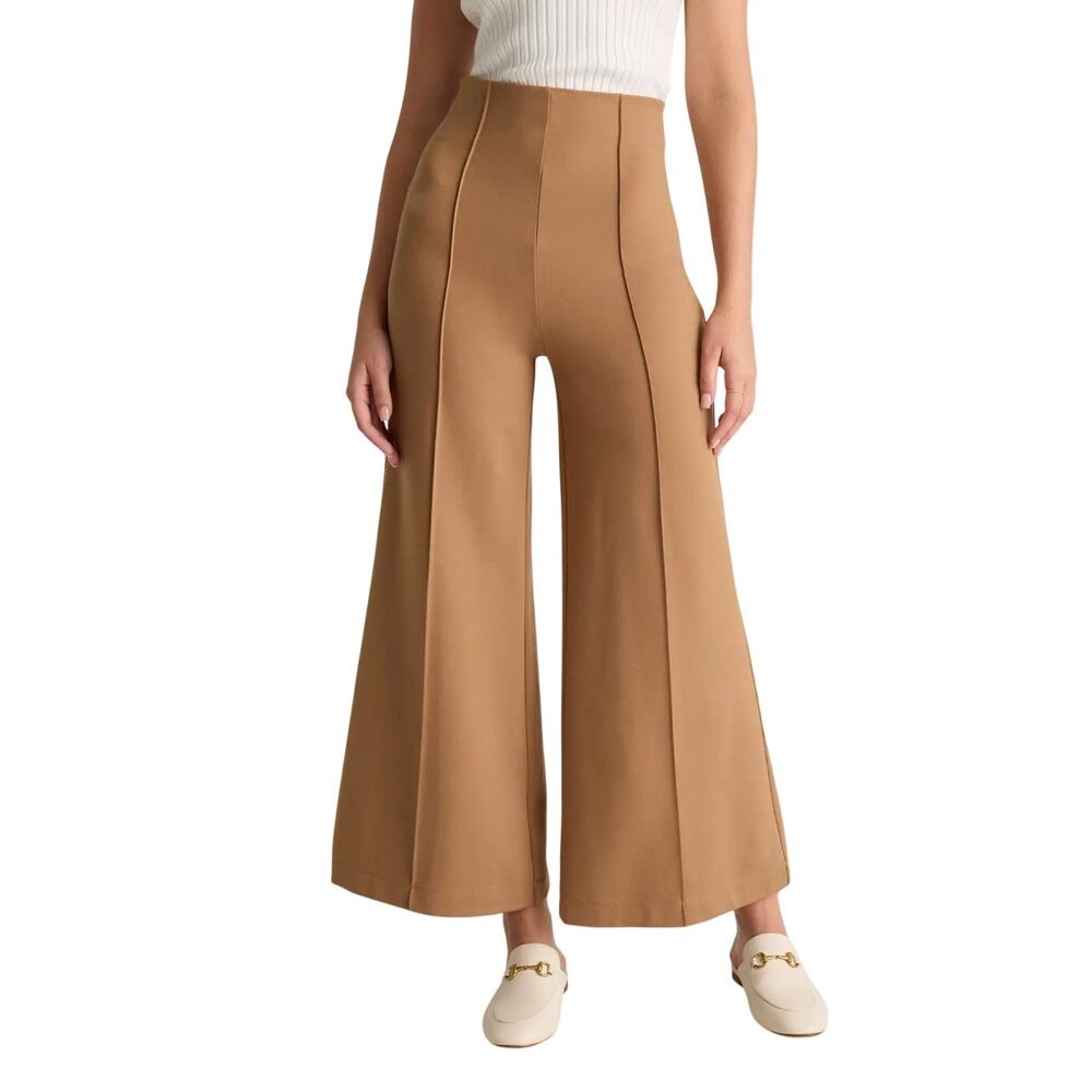 Quince Quiet Luxury Minimalism Ultra-Stretch Ponte Super Wide Leg Ankle Pants